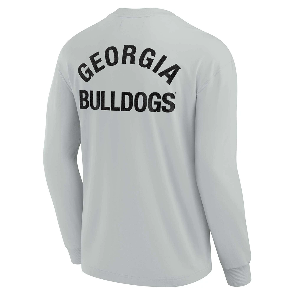 T-shirt unisexe Fanatics Grey Georgia Bulldogs Elements super doux à manches longues