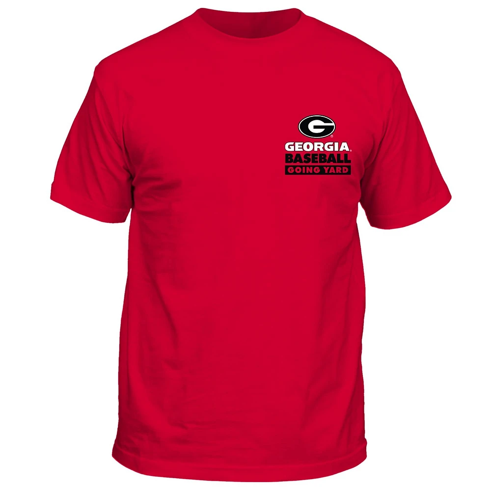 T-shirt de baseball unisexe rouge des Georgia Bulldogs « Nourrir les arbres »
