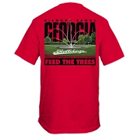 T-shirt de baseball unisexe rouge des Georgia Bulldogs « Nourrir les arbres »