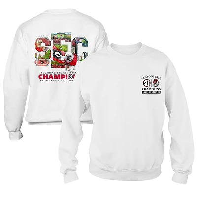 Unisex White Georgia Bulldogs 2024 SEC Football Conference Champions Pullover Sweatshirt