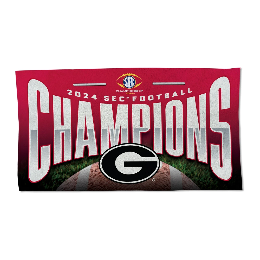 Serviette de toilette unilatérale WinCraft Georgia Bulldogs 2024 SEC Football Conference Champions Vestiaire 22'' x 42'' sur le terrain