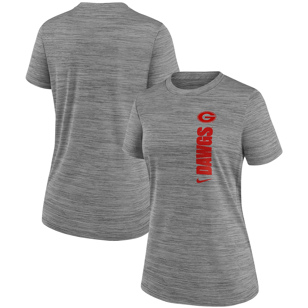 Women's Nike Gray Georgia Bulldogs Velocity Performance T-Shirt