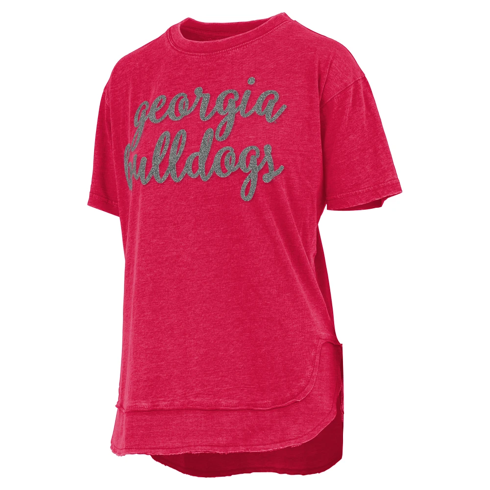 Women's Pressbox  Red Georgia Bulldogs Poncho T-Shirt