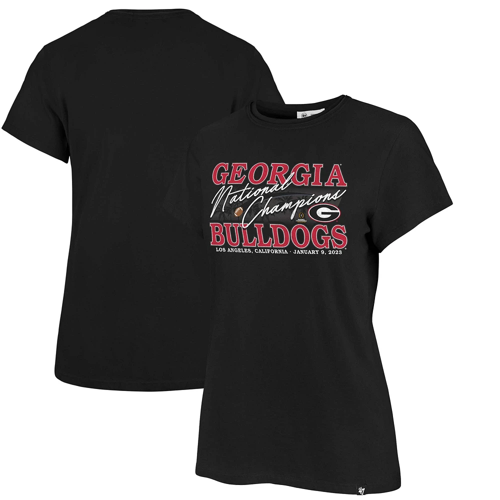 T-shirt Frankie pour femme '47 Black Georgia Bulldogs College Football Playoff 2022 National Champions