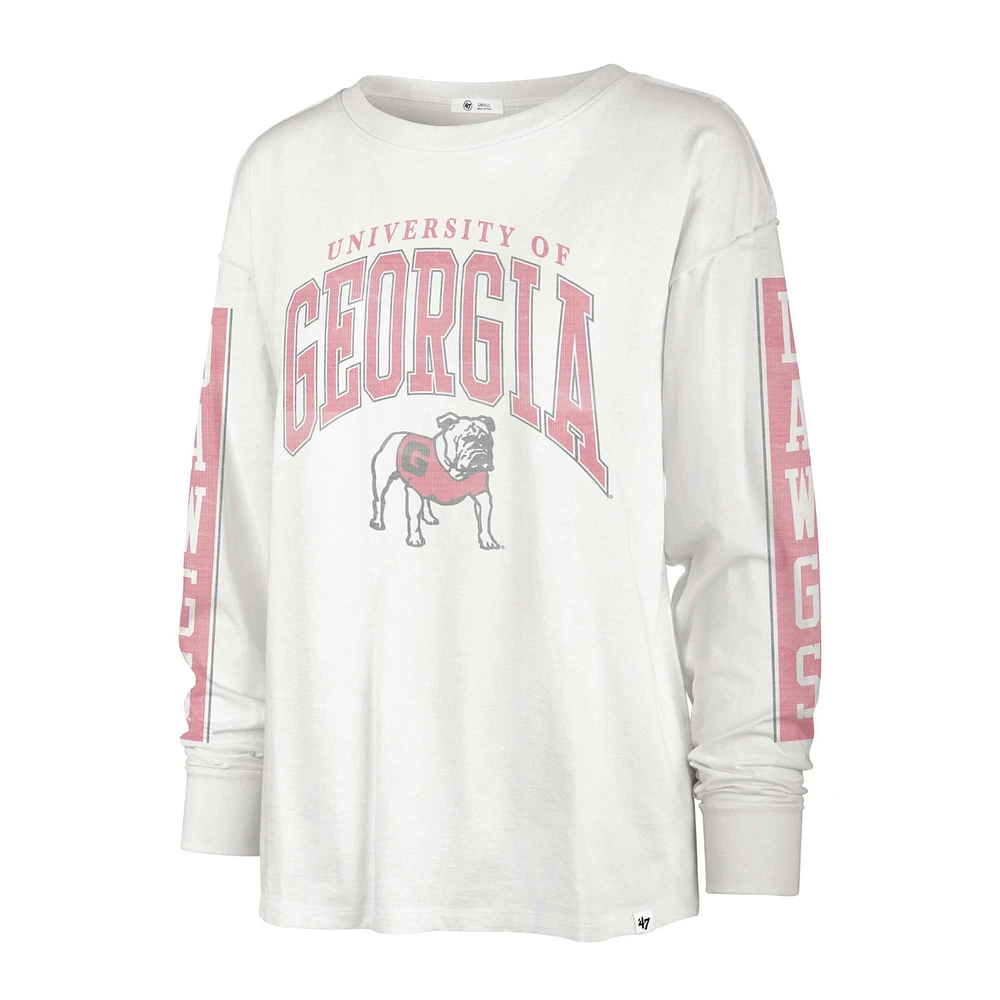 Women's '47 Cream Georgia Bulldogs Statement SOA 3-Hit Long Sleeve T-Shirt