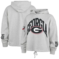 Sweat à capuche court manches longues '47 Heather Gray Georgia Bulldogs High Hopes pour femme