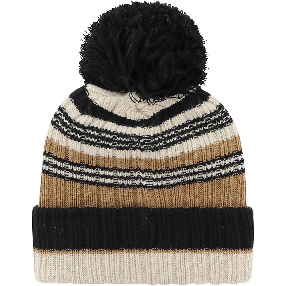 Bonnet en tricot à revers Barista '47 Khaki Georgia Bulldogs pour femmes avec pompon