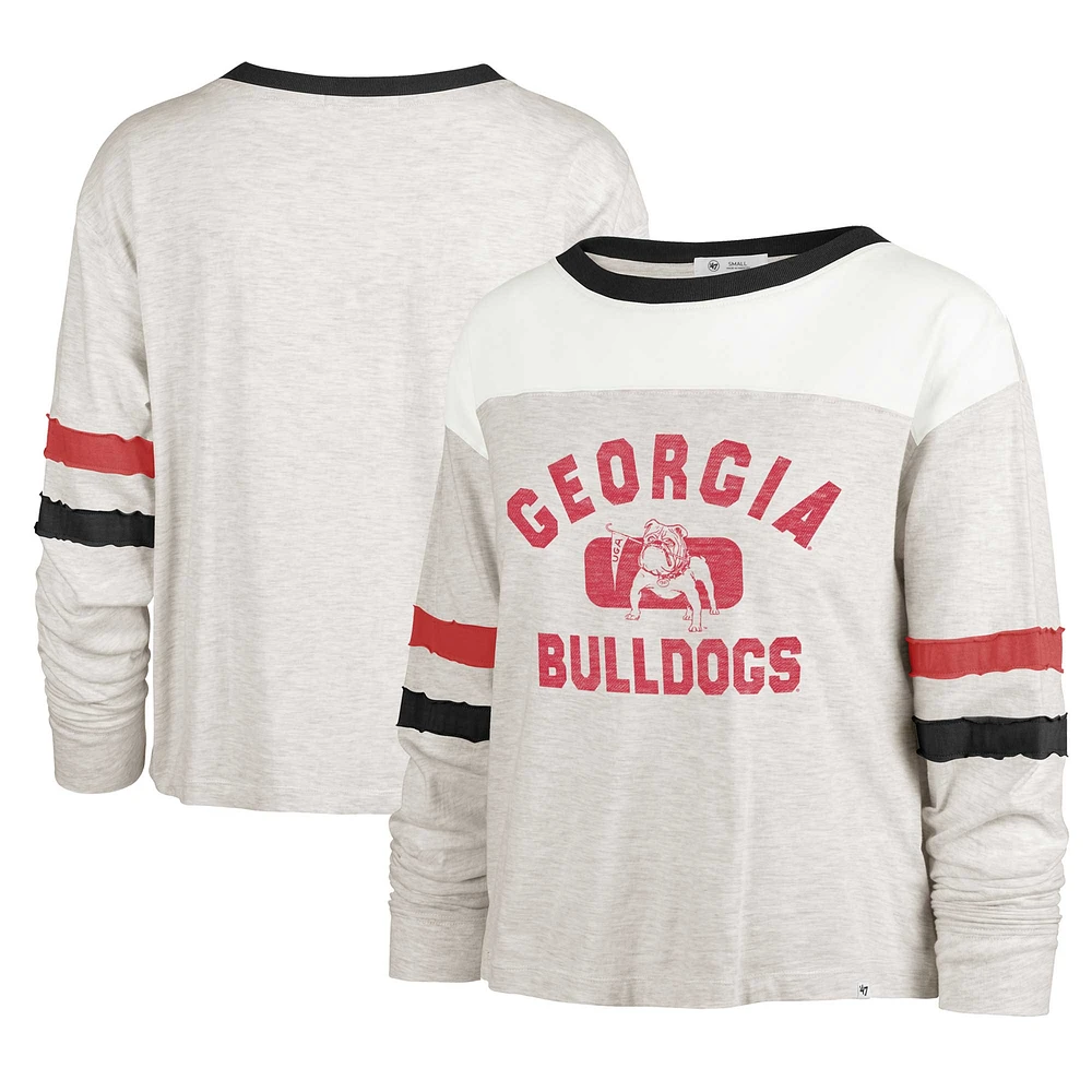 T-shirt à manches longues pour femme '47 Oatmeal Georgia Bulldogs Vault All Class Lena