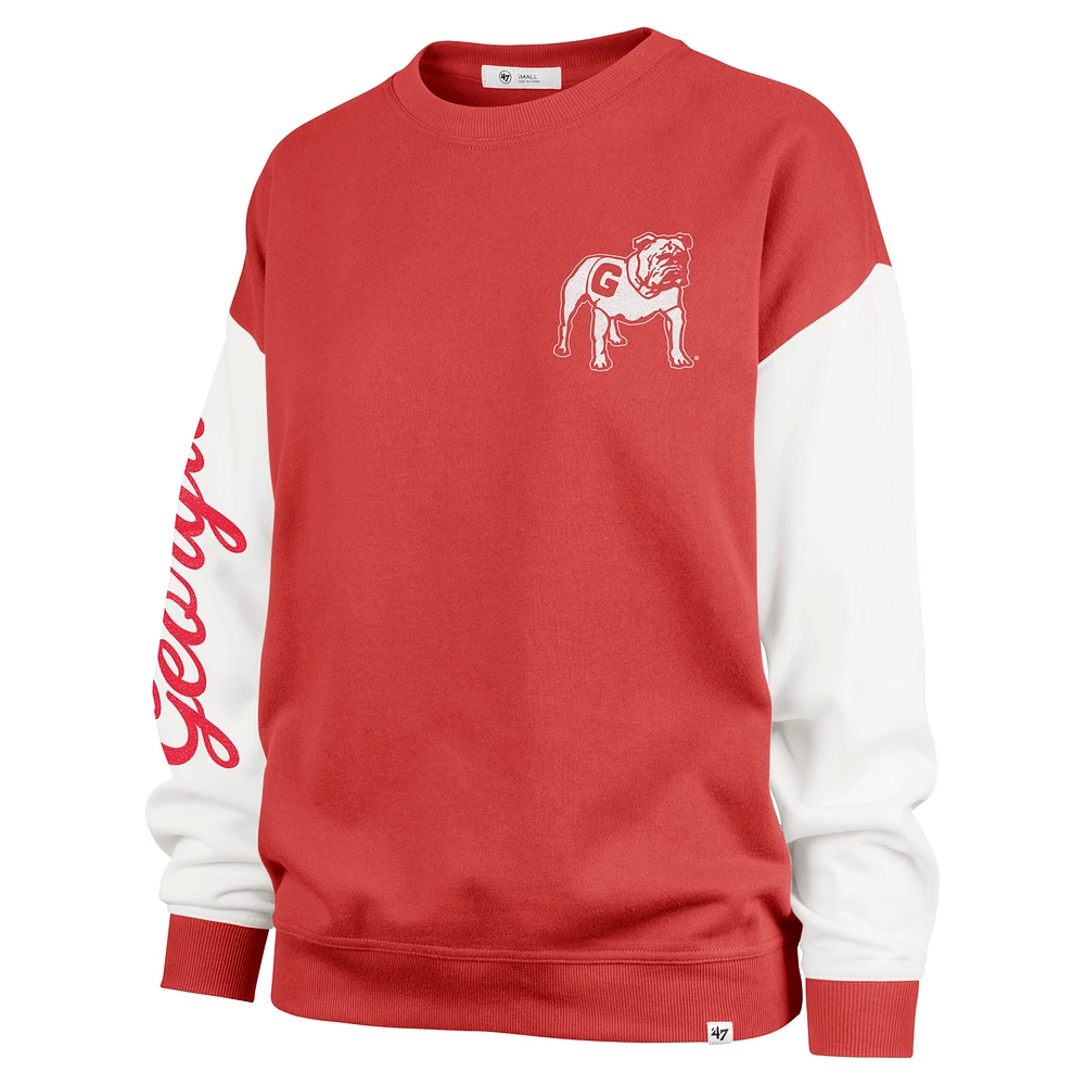 Women's '47  Red Georgia Bulldogs Double Header Rise Andie Pullover Sweatshirt