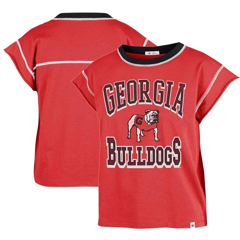 T-shirt pour femme '47 Red Georgia Bulldogs Sound Up Maya Cutoff