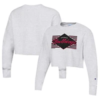 Sweat-shirt court à tissage inversé Champion Heather Grey Georgia Bulldogs pour femme