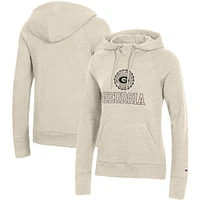 Sweat à capuche Champion Heathered Oatmeal Georgia Bulldogs College Seal pour femme