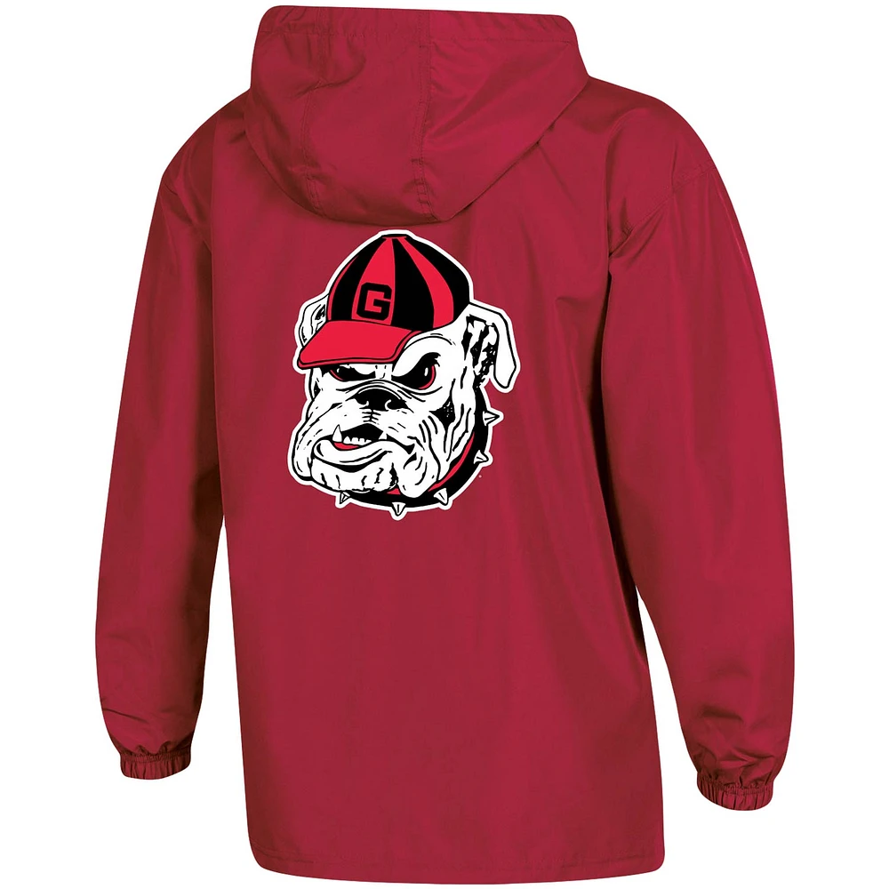 Women's Champion Red Georgia Bulldogs Packable Half-Zip Light Rain Jacket