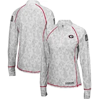 Colosseum White Georgia Bulldogs OHT Military Appreciation Officer Arctic Camo Fitted Lightweight 1/4-Zip Jacket