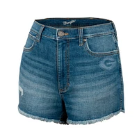 Women's Colosseum x Wrangler Blue Georgia Bulldogs Retro High Rise Cut-Off Shorts