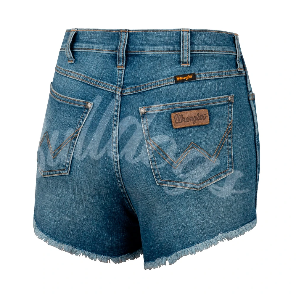 Women's Colosseum x Wrangler Blue Georgia Bulldogs Retro High Rise Cut-Off Shorts