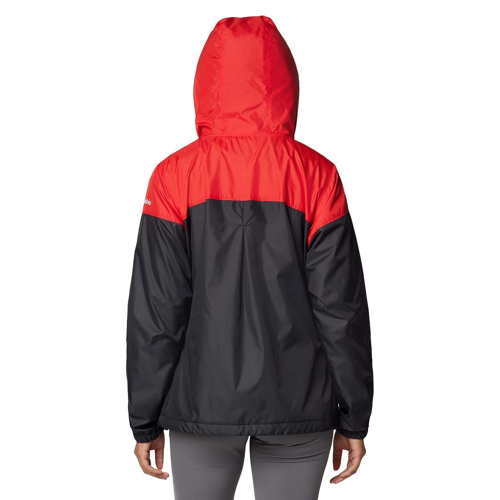 Veste coupe-vent à capuche entièrement zippée Columbia Georgia Bulldogs Flash Forward pour femme, rouge/noir