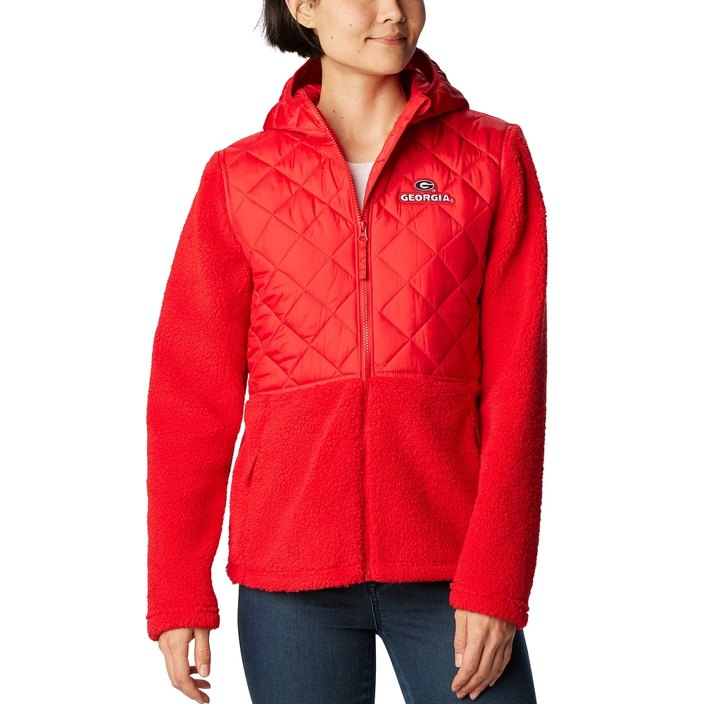 CBA UGA RED WOMENS CRESTED PEAK FULL ZIP JACLAD