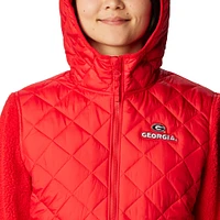 Columbia Red Georgia Bulldogs Crested Peak Sherpa Veste entièrement zippée pour femme