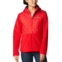 Columbia Red Georgia Bulldogs Crested Peak Sherpa Veste entièrement zippée pour femme