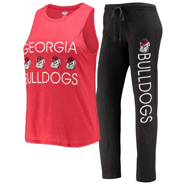 Ensemble de nuit avec débardeur et pantalon pour femme Concepts Sport Georgia Bulldogs Noir/Rouge