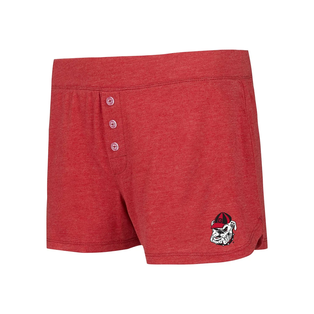 Ensemble t-shirt et short à manches longues Concepts Sport Red Georgia Bulldogs pour femmes