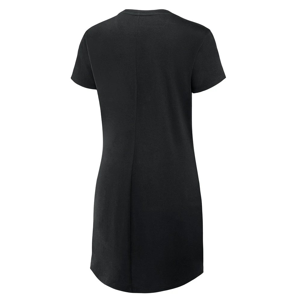 Women's Fanatics Black Georgia Bulldogs Ruched Drape T-Shirt Dress