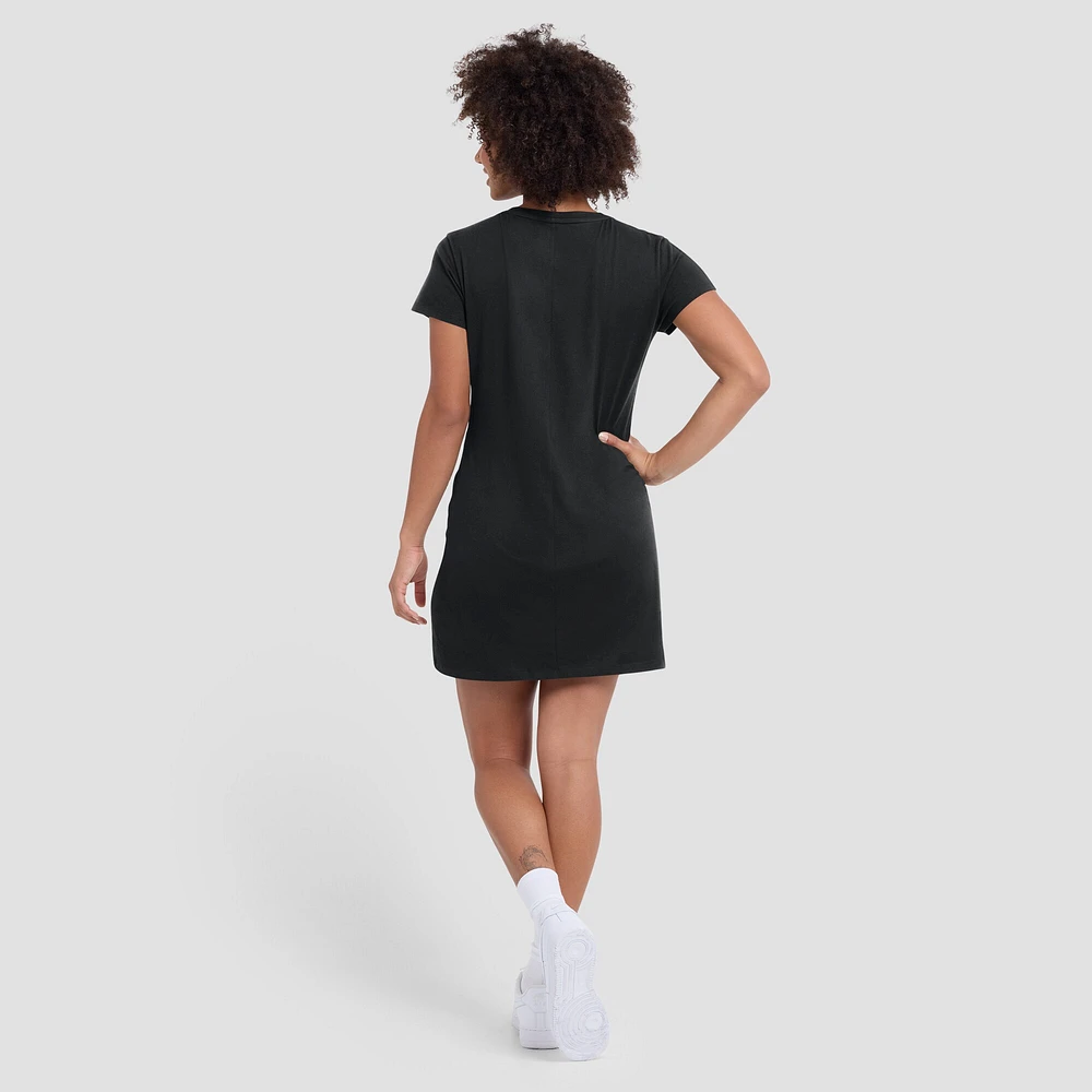 Women's Fanatics Black Georgia Bulldogs Ruched Drape T-Shirt Dress