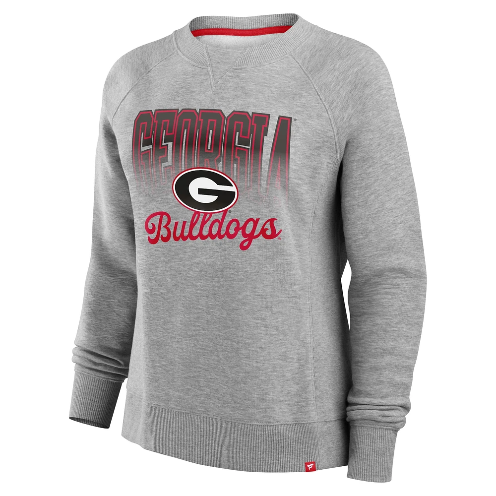 Sweat-shirt en polaire pour femme Fanatics Heather Gray Georgia Bulldogs Training Camp Hit Hard