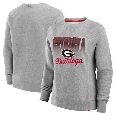 Sweat-shirt en polaire pour femme Fanatics Heather Gray Georgia Bulldogs Training Camp Hit Hard