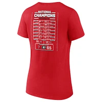 Fanatics Red Georgia Bulldogs College Football Playoffs 2022 Calendrier des champions nationaux pour femmes T-shirt à col en V