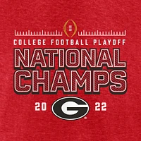 Women's Fanatics Red Georgia Bulldogs College Football Playoff 2022 National Champions Schedule V-Neck T-Shirt