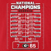 Women's Fanatics Red Georgia Bulldogs College Football Playoff 2022 National Champions Schedule V-Neck T-Shirt