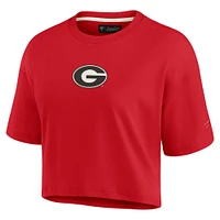 Women's Fanatics Red Georgia Bulldogs Elements Super Soft Boxy Cropped T-Shirt