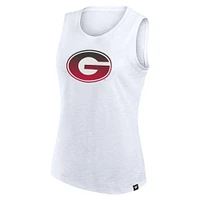 Women's Fanatics White Georgia Bulldogs Activate Slub Tank Top
