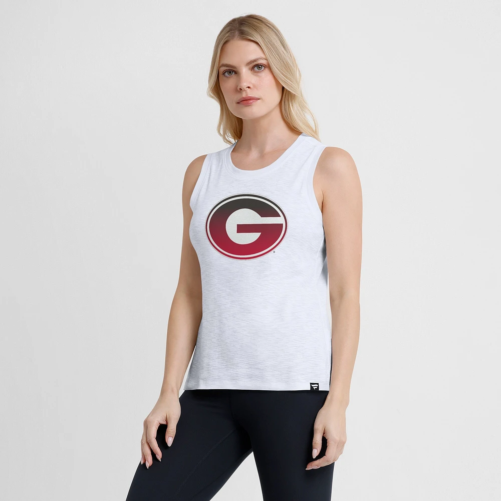 Women's Fanatics White Georgia Bulldogs Activate Slub Tank Top