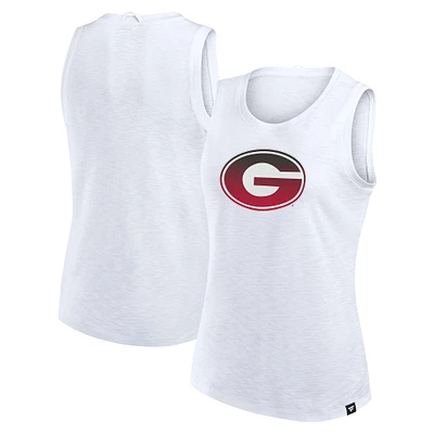 Women's Fanatics White Georgia Bulldogs Activate Slub Tank Top