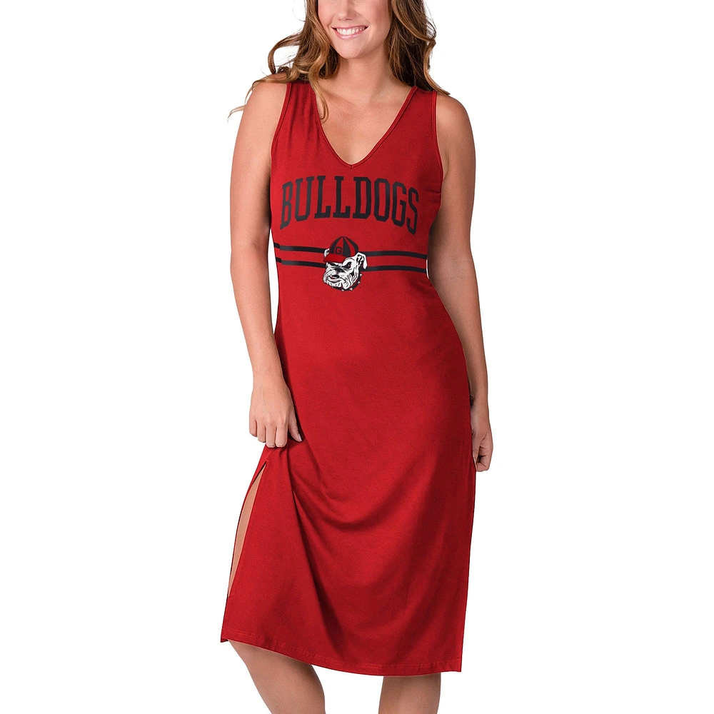 Women's G-III 4Her by Carl Banks Red Georgia Bulldogs Training V-Neck Maxi Dress