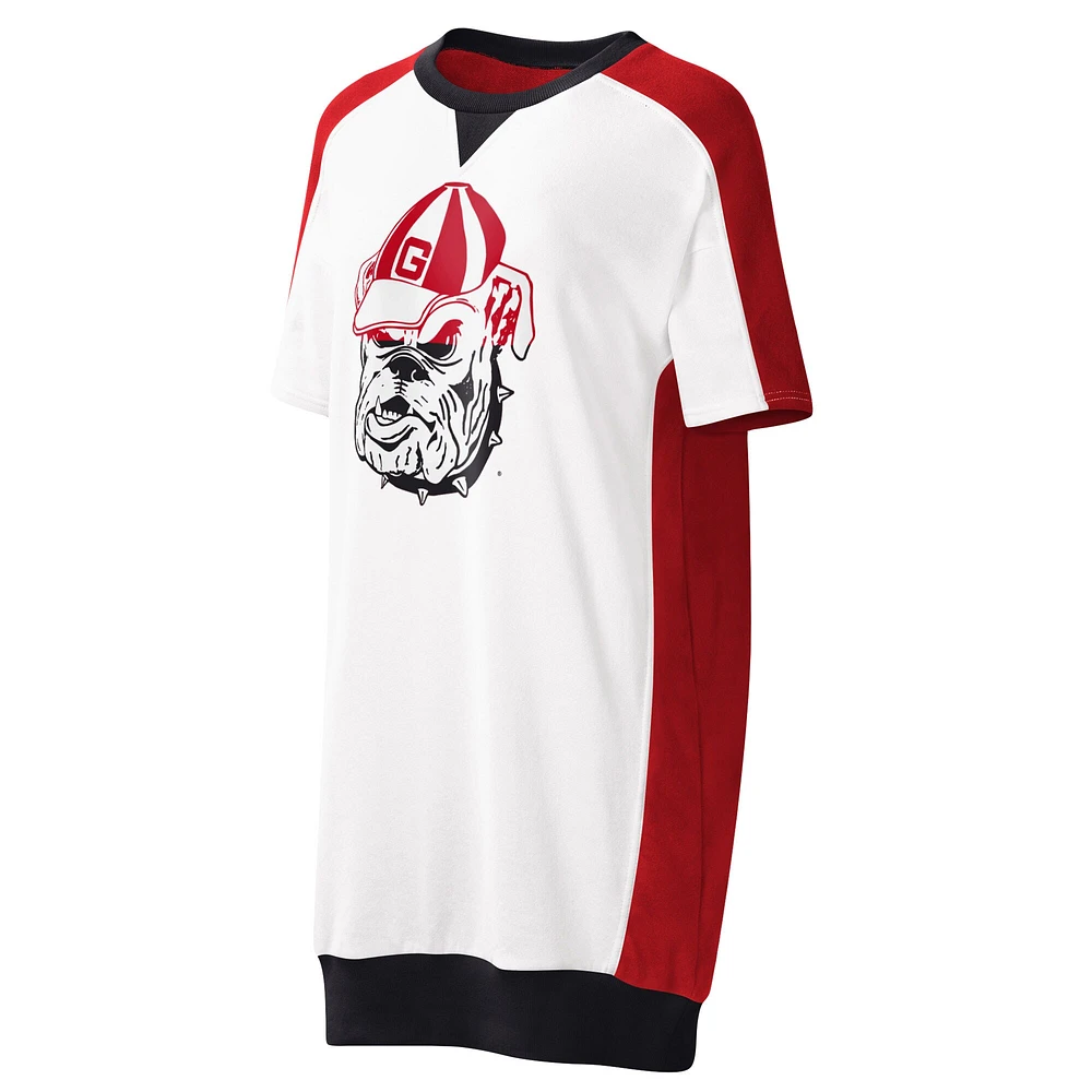 Robe t-shirt G-III 4Her by Carl Banks pour femme blanche Georgia Bulldogs Home Run