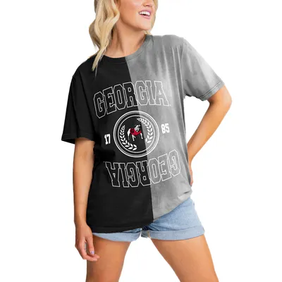 Georgia Bulldogs Gameday Couture Women's Center Bleach Dyed T-Shirt - Black