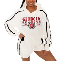 Ensemble sweat à capuche et short Georgia Bulldogs Down, Set, Go pour femme Gameday Couture Cream