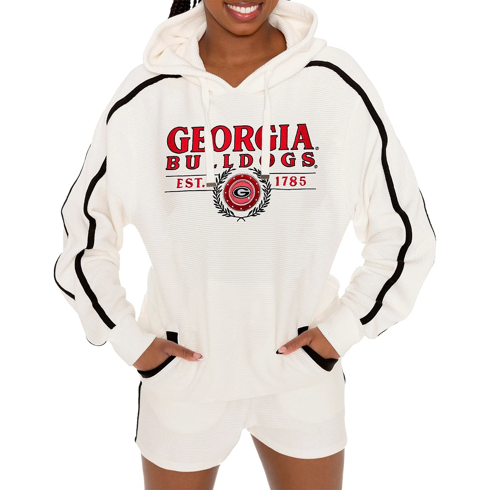 Ensemble sweat à capuche et short Georgia Bulldogs Down, Set, Go pour femme Gameday Couture Cream