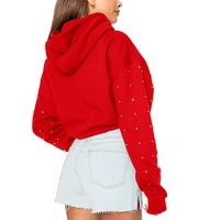 Women's Gameday Couture Red Georgia Bulldogs Can't Lose Rhinestone Cropped Pullover Hoodie