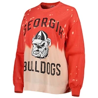 Gameday Couture Red Georgia Bulldogs Twice As Nice Délavé Dip-Dye Pull à manches longues pour femme