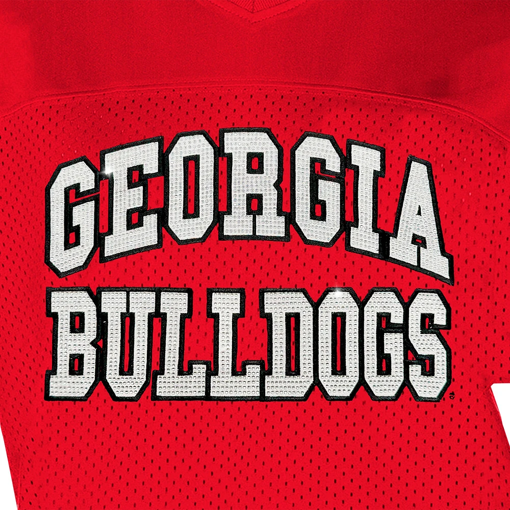 Women's Gameday Couture Red Georgia Bulldogs Until Kickoff Rhinestone Fashion T-Shirt