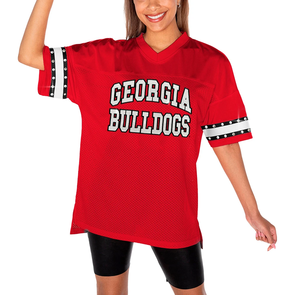 T-shirt à strass rouge Gameday Couture pour femme des Georgia Bulldogs Until Kickoff