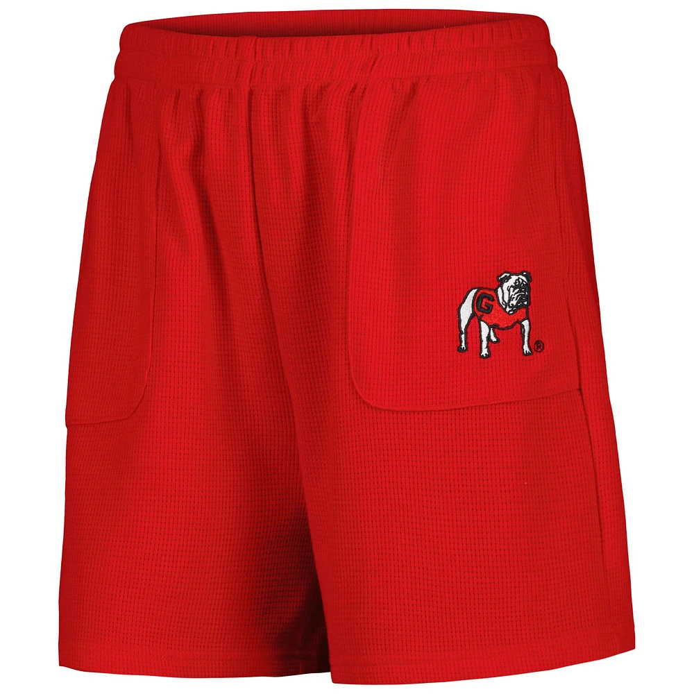 Short gaufré Grand Slam à poche Hype and Vice Red Georgia Bulldogs pour femmes