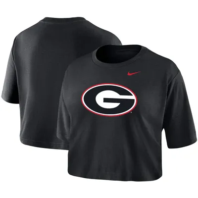 Georgia Bulldogs Nike Women's Cropped Performance T-Shirt - Black