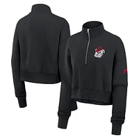 Women's Nike Black Georgia Bulldogs Legacy Elevated Logo Half-Zip Sweatshirt