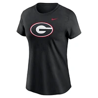 T-shirt Nike noir avec logo Georgia Bulldogs Primetime pour femme